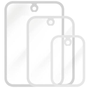 Imagem de Tábuas de corte de vidro temperado para balcão de cozinha, 3 peças de tábua de corte transparente para bancada com bordas antiderrapantes e orifício para pendurar, resistente ao calor, não tóxico