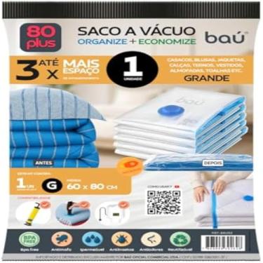 Imagem de Saco plastico para armazenar roupas, economiza espaco, pequeno e resistente