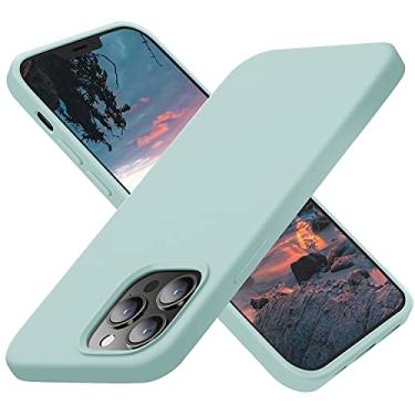 Imagem de Cordking Capa de telefone projetada para iPhone 13 Pro, verde menta | Silicone, ultrafina, à prova de choque, protetora, forro de microfibra macio antiarranhões, 6,1 polegadas