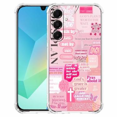 Imagem de mehidpur Citações Cristãs Estética Vintage Jesus Versículo da Bíblia Padrão Colagem, Capa Amortecedora TPU Macio para Samsung Galaxy A16, #5