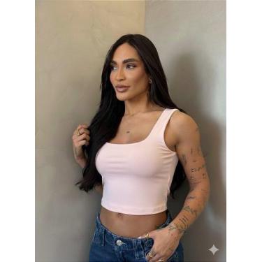 Imagem de Cropped Mirela Suplex de Poliamida - Blusa Feminina Estilo Moderno - n