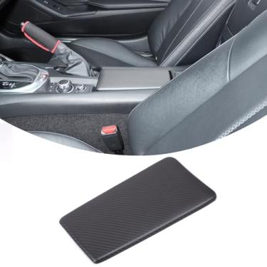 Imagem de Aotumcer Capa de painel de caixa de apoio de braço para console central de fibra de carbono real compatível com Mazda MX-5 Miata 2016-2025 console central tampa de proteção da bandeja de armazenamento