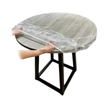 Imagem de Toalha De Mesa Redonda Descartável Transparente, Impermeável E À Prova