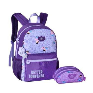 Imagem de Kit Mochila Costas Meninas Tsum Tsum Juvenil Original 2026 - Disney, R