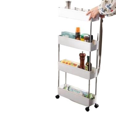 Imagem de Estante 4 Prateleiras Plastico Multiuso Com Rodinha Organizador