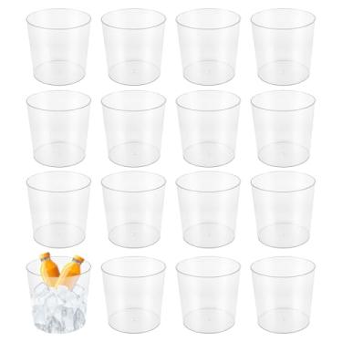 Imagem de MUKLEI Pacote com 16 balde de gelo de plástico, balde de vinho transparente para cerveja, champanhe, bebida, refrigerador de garrafa de vinho grande para festa, bar, casamento, 6L