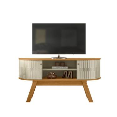 Imagem de Rack para TV até 55 Polegadas Atlanta 2 Portas Cumaru e Opala 136 cm