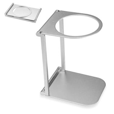 Imagem de Diakey Suporte portátil para cafeteira, suporte dobrável de alumínio para coador de café para máquinas de café expresso, compacto para acampamento e uso doméstico (1 pacote prata)