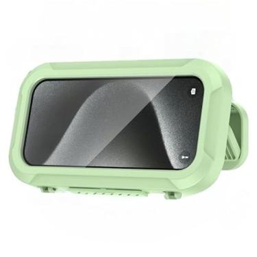 Imagem de Capa de telefone retrátil giratória à prova d'água - suporte de telefone de banheiro sem perfuração, suporte de telefone de chuveiro (verde)