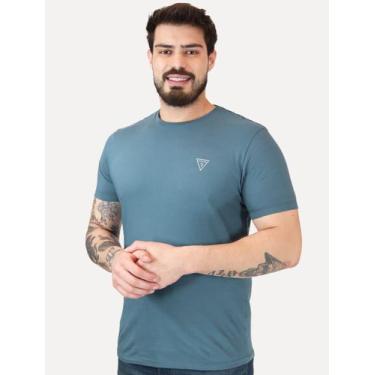 Imagem de Camiseta Guess Masculina Light Icon Azul Turquesa Tamanho:L/G, L/G