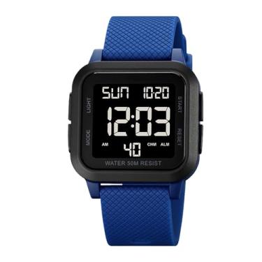 Imagem de Relógios Desportivos Masculinos - Cronómetro com Luz de Fundo LED e Display de Relógio | Relógio Esportivo Resistente A Impactos - Para Natação Mergulho Treino Fitness Trabalho Viagem Rapazes Atleta N