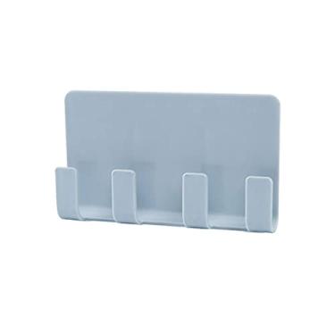 Imagem de Suporte de telefone para parede com ganchos chaves Adesivo carregamento smartphones quarto dormir cozinha sala estar Autoadesivo Adesão Instalação fác