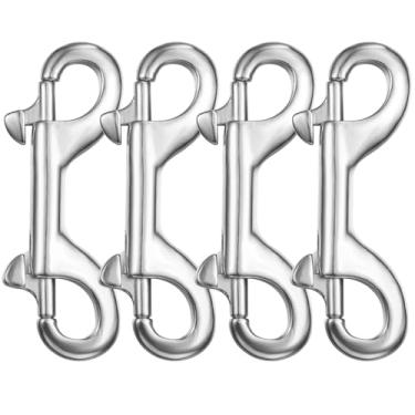 Imagem de GANGUOLA Ganchos de pressão de parafuso de extremidade dupla resistente 3,6 polegadas 316 aço inoxidável 316 parafusos de metal (4 peças)