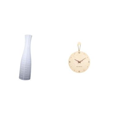 Imagem de Whtkoph Abajur Minimalista de Papel E Protetor de Relógio de Parede de Madeira para Decoração Nórdica Moderna de Quartos de Hotel, Salas de Estar E