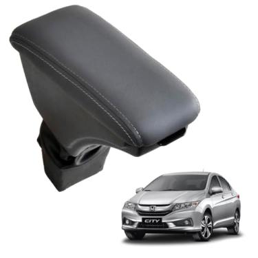 Imagem de Apoio Encosto Descanso De Braço Com Porta Obejtos Para Honda City 2015 A 2023 (Grafite - Costura Grafite)