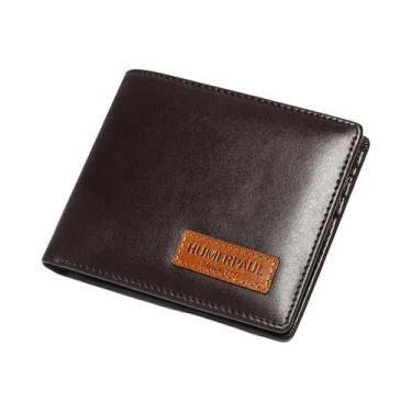 Imagem de Carteira Masculina De Couro Genuíno Com Proteção RFID, Porta-Cartões T