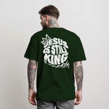 Imagem de Camiseta Jesus is still king T-Shirt Masculina Camisa Manfinity Street