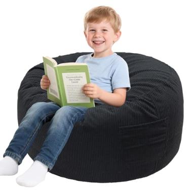 Imagem de Lukeight Puff Cadeira com espuma viscoelástica e capa de veludo cotelê removível para crianças, adolescentes e adultos, sofá aconchegante para sala de estar, poltrona de pufe para jogos, leitura