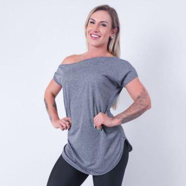 Imagem de Blusa Feminina Dry Fit Furadinho Ombro Só Seca Rápido - Fitmoda, Mescl