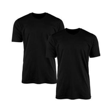 Imagem de Kit 2 Camisetas AMGK Masculina Lisa Básica 100% Algodão, Masculino, Pr