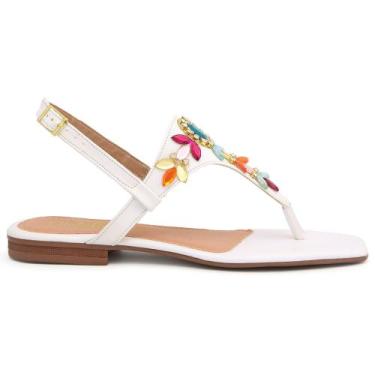 Imagem de Sandália Feminina Rasteirinha com pedraria tendência primavera verão r