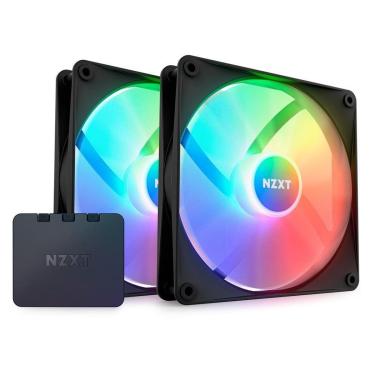 Imagem de Kit com 2 Ventoinhas NZXT F140RGB Core, 140mm, RGB, Preto - RF-C14DF-B1-Unissex