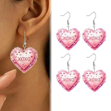 Imagem de Brinco de acrílico com pingente, joia moderna, presente de amor para esposa e mulher, romântico, one size, Acrílico, Sem pedra preciosa