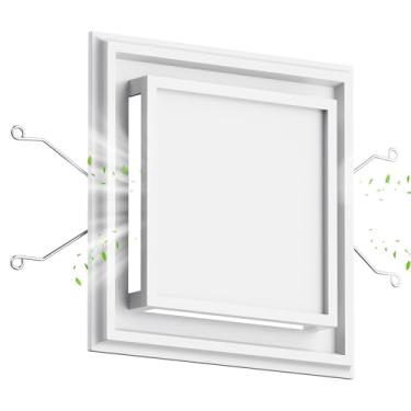 Imagem de Capa de grade de ventilador de banheiro de 21,6 cm x 21,6 cm compatível com Bro-an-Nu-Tone S97009648 capa de ventilador de banheiro serve para 682NT, 682 e exaustores descontinuados modelo 681, usando