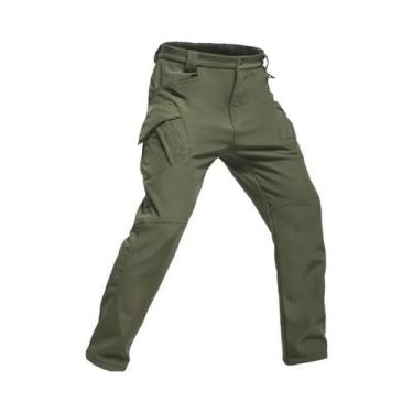 Imagem de Calças Cargo Softshell De Fleece Masculinas Para Outono E Inverno, Cam