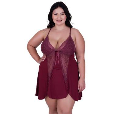 Imagem de Camisola Plus Size Detahe de Renda Bia - Naka Modas, Natural, G