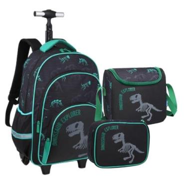 Imagem de Mochila Rodinha Infantil Menino Kit 3 Peças Escolar Grande - D Present