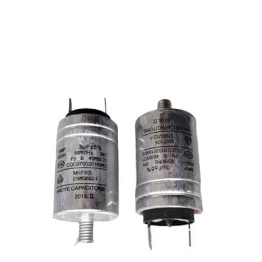 Imagem de Capacitor de alumínio 3UF para máquina de lavar louça com 2 pinos 450VAC