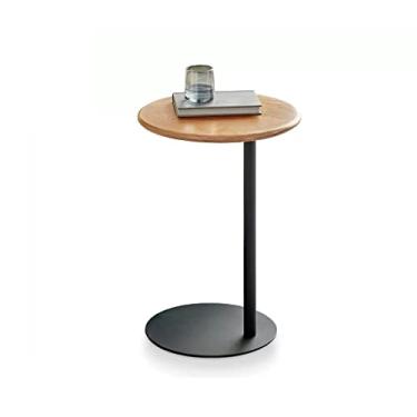 Imagem de Mesa de centro mesa lateral de madeira sofá criativo pequena mesa redonda moderna minimalista varanda pequena mesa de centro quarto mesa de cabeceira quarto mesa (A)