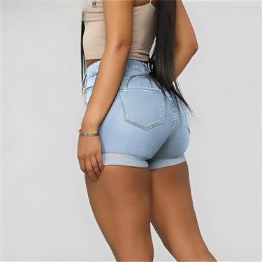 Imagem de Shorts Jeans Cintura Alta para Mulheres - Modelagem Sexy e Confortável