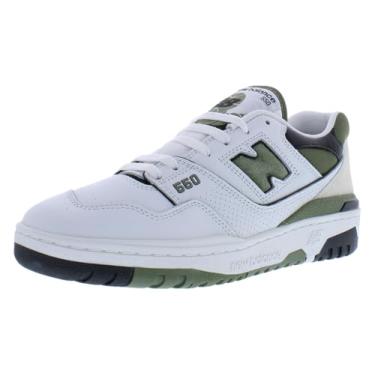 Imagem de New Balance Tênis masculino 550, Branco/verde-oliva, multicolorido, 14.5 Women/13 Men