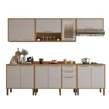 Imagem de Cozinha Compacta para Cooktop 6 Pecas 12 Portas 2 Gavetas Paris Salleto Moveis