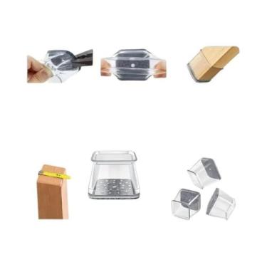 Imagem de Protetores De Pés De Cadeira De Silicone Quadrados 28 Peças Para Pisos