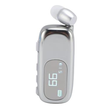 Imagem de Generic Clipe Em Fone de Ouvido Retrátil Com Display LCD Transparente para Negócios de Condução, Fone de Ouvido Sem Fio para Conforto Durante Todo o Dia (Prata brilhante galvanizada)
