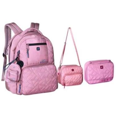 Imagem de Kit Mochila Costas Lancheira e Estojo Alice Palucci-Feminino