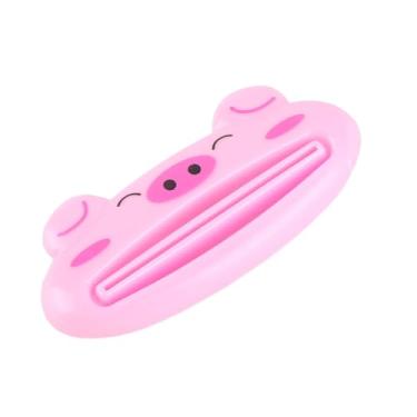 Imagem de Generic Espremedor de Pasta de Dente Dispensador de Plástico ABS Bonito de Desenho Animado para Banheiro Doméstico, Acessório de Pasta de Dente Sem Esforço para Hábitos de Escovação Consistentes, Belo Presente para Adolescentes e Adultos (Porco)