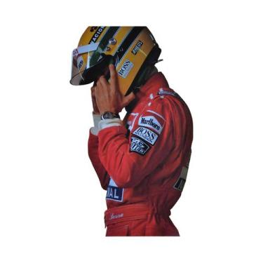 Imagem de Placa De Metal Retrô Ayrton Senna Capacete De Corrida, Decoração De Pa