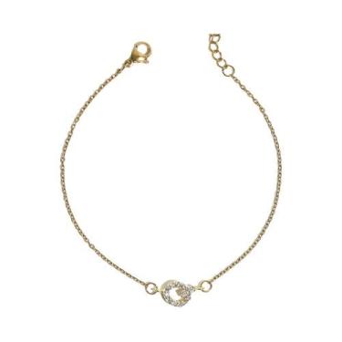 Imagem de Pulseira Feminina Banhada a Ouro Com Iniciais, Joia De Aço Inoxidável,