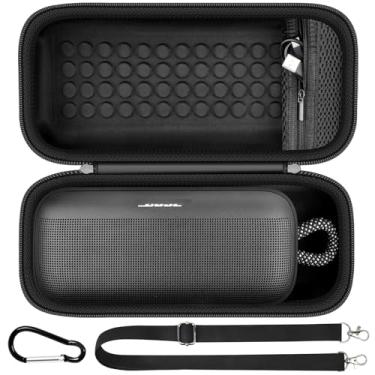 Imagem de Estojo de transporte compatível com alto-falante Bluetooth portátil Bose SoundLink Plus, estojo rígido de viagem com bolso de malha para cabos de carregamento e acessórios, bolsa para alto-falante com