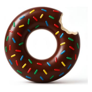 Imagem de Boia infantil Inflável Rosquinha Donut Marrom Piscina para Crianças de 0 a 6 anos (70CM)