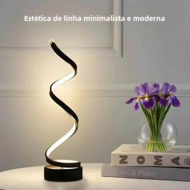 Imagem de Luminária De Mesa LED Espiral Regulável Com Brilho Ajustável Para Sala