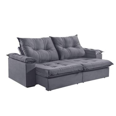 Imagem de Sofá 2 Lugares Retrátil 210cm Pillow Top Reclinável M-191 Grafite