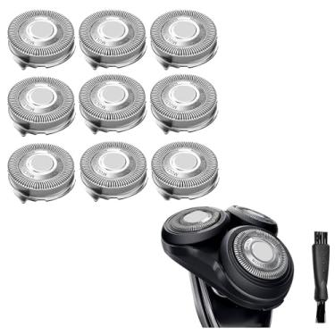 Imagem de Cabeças de substituição SH50 compatíveis com Philips Norelco série 5000, lâminas para cabeça de substituição Philips Norelco para barbeadores série 5000, 9 peças