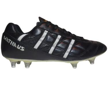 Imagem de Chuteira Campo Mathaus Vitória Com Travas De Alumínio, Preto, 38, Masc