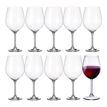 Imagem de Jogo 10 Taça Para Vinho Branco 600ml Em Cristal Transparente Wolff
