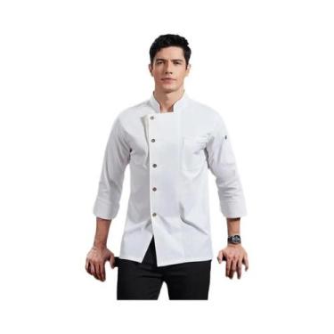 Imagem de Jaqueta De Cozinheiro Masculina Para Restaurante, Uniforme De Cozinha 